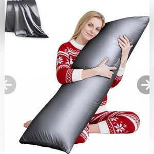 NIB Satin Gray Body Pillowcase 20x54